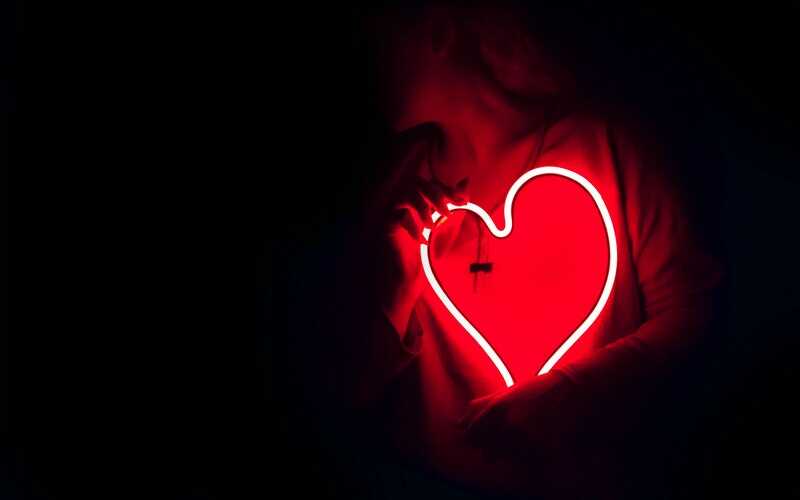 heart shaped neon light